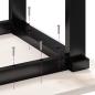 Preview: Esstisch O-Gestell 80x50x75,5 cm Massivholz Kiefer & Gusseisen