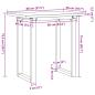 Preview: Esstisch O-Gestell 80x50x75,5 cm Massivholz Kiefer & Gusseisen
