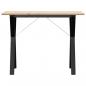 Preview: Esstisch Y-Gestell 100x50x75 cm Massivholz Kiefer und Gusseisen