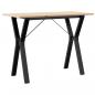 Preview: Esstisch Y-Gestell 100x50x75 cm Massivholz Kiefer und Gusseisen