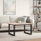 Preview: Couchtisch O-Gestell 90x90x45,5cm Massivholz Kiefer & Gusseisen