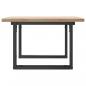 Preview: Couchtisch O-Gestell 70x70x40,5cm Massivholz Kiefer & Gusseisen