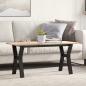 Preview: ARDEBO.de - Couchtisch Y-Gestell 100x50x45 cm Massivholz Kiefer & Gusseisen