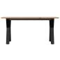 Preview: Couchtisch Y-Gestell 100x50x45 cm Massivholz Kiefer & Gusseisen