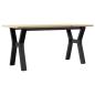 Preview: Couchtisch Y-Gestell 100x50x45 cm Massivholz Kiefer & Gusseisen