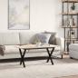 Preview: Couchtisch X-Gestell 100x50x45 cm Massivholz Kiefer & Gusseisen