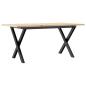 Preview: Couchtisch X-Gestell 100x50x45 cm Massivholz Kiefer & Gusseisen