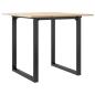 Preview: Esstisch O-Gestell 90x90x75cm Massivholz Kiefer und Gusseisen
