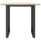Preview: Esstisch O-Gestell 90x90x75cm Massivholz Kiefer und Gusseisen