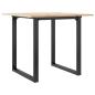 Preview: Esstisch O-Gestell 90x90x75cm Massivholz Kiefer und Gusseisen