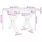Preview: Couchtisch X-Gestell 50x50x35cm Massivholz Kiefer und Gusseisen
