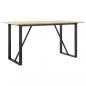 Preview: Esstisch O-Gestell 140x80x75 cm Massivholz Kiefer und Gusseisen