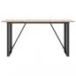 Preview: Esstisch O-Gestell 140x80x75 cm Massivholz Kiefer und Gusseisen