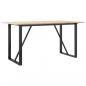 Preview: Esstisch O-Gestell 140x80x75 cm Massivholz Kiefer und Gusseisen