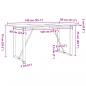 Preview: Esstisch O-Gestell 140x80x75 cm Massivholz Kiefer und Gusseisen