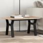 Preview: ARDEBO.de - Couchtisch Y-Gestell 80x50x40cm Massivholz Kiefer und Gusseisen