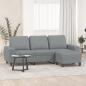 Preview: ARDEBO.de - 3-Sitzer-Sofa mit Hocker Hellgrau 180 cm Stoff