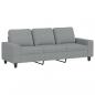 Preview: 3-Sitzer-Sofa mit Hocker Hellgrau 180 cm Stoff