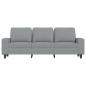 Preview: 3-Sitzer-Sofa mit Hocker Hellgrau 180 cm Stoff