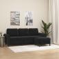 Preview: ARDEBO.de - 3-Sitzer-Sofa mit Hocker Schwarz 180 cm Samt