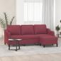 Preview: ARDEBO.de - 3-Sitzer-Sofa mit Hocker Weinrot 180 cm Stoff