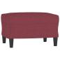 Preview: 3-Sitzer-Sofa mit Hocker Weinrot 180 cm Stoff