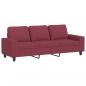 Preview: 3-Sitzer-Sofa mit Hocker Weinrot 180 cm Stoff