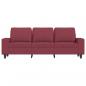 Preview: 3-Sitzer-Sofa mit Hocker Weinrot 180 cm Stoff