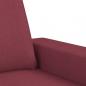 Preview: 3-Sitzer-Sofa mit Hocker Weinrot 180 cm Stoff
