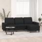 Preview: ARDEBO.de - 3-Sitzer-Sofa mit Hocker Schwarz 180 cm Stoff