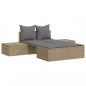 Preview: Doppel-Sonnenliege mit Auflagen Beige Poly Rattan