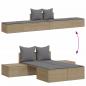 Preview: Doppel-Sonnenliege mit Auflagen Beige Poly Rattan