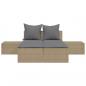 Preview: Doppel-Sonnenliege mit Auflagen Beige Poly Rattan