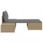 Preview: Doppel-Sonnenliege mit Auflagen Beige Poly Rattan