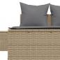 Preview: Doppel-Sonnenliege mit Auflagen Beige Poly Rattan