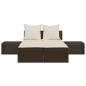 Preview: Doppel-Sonnenliege mit Auflagen Braun Poly Rattan