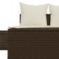 Preview: Doppel-Sonnenliege mit Auflagen Braun Poly Rattan