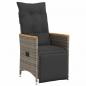 Preview: 3-tlg. Bistro-Set mit Kissen Grau Poly Rattan