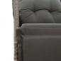 Preview: 3-tlg. Bistro-Set mit Kissen Grau Poly Rattan