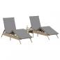 Preview: Sonnenliegen 2 Stk. mit Tisch Beige Poly Rattan
