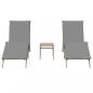 Preview: Sonnenliegen 2 Stk. mit Tisch Beige Poly Rattan