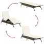Preview: Sonnenliegen 2 Stk. mit Tisch Braun Poly Rattan