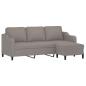 Preview: 3-Sitzer-Sofa mit Hocker Taupe 180 cm Stoff