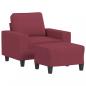 Preview: Sessel mit Hocker Weinrot 60 cm Stoff