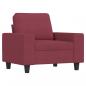 Preview: Sessel mit Hocker Weinrot 60 cm Stoff