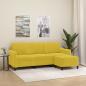 Preview: ARDEBO.de - 3-Sitzer-Sofa mit Hocker Gelb 180 cm Samt