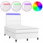 Preview: Boxspringbett mit Matratze & LED Weiß 120x200 cm Kunstleder
