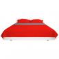 Preview: Zweiseitige Tagesdecke Gesteppt Rot und Grau 220x240 cm