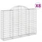 Preview: Gabionen mit Hochbogen 8 Stk. 200x30x140/160cm Verzinktes Eisen