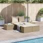 Preview: ARDEBO.de - Doppel-Sonnenliege mit Auflagen Beige Poly Rattan